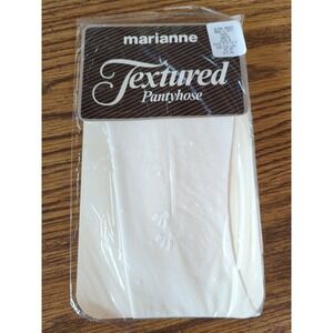 New Vintage Marianne Textured Pantyhose Size B Ultra Sheer Dots & Bows White
